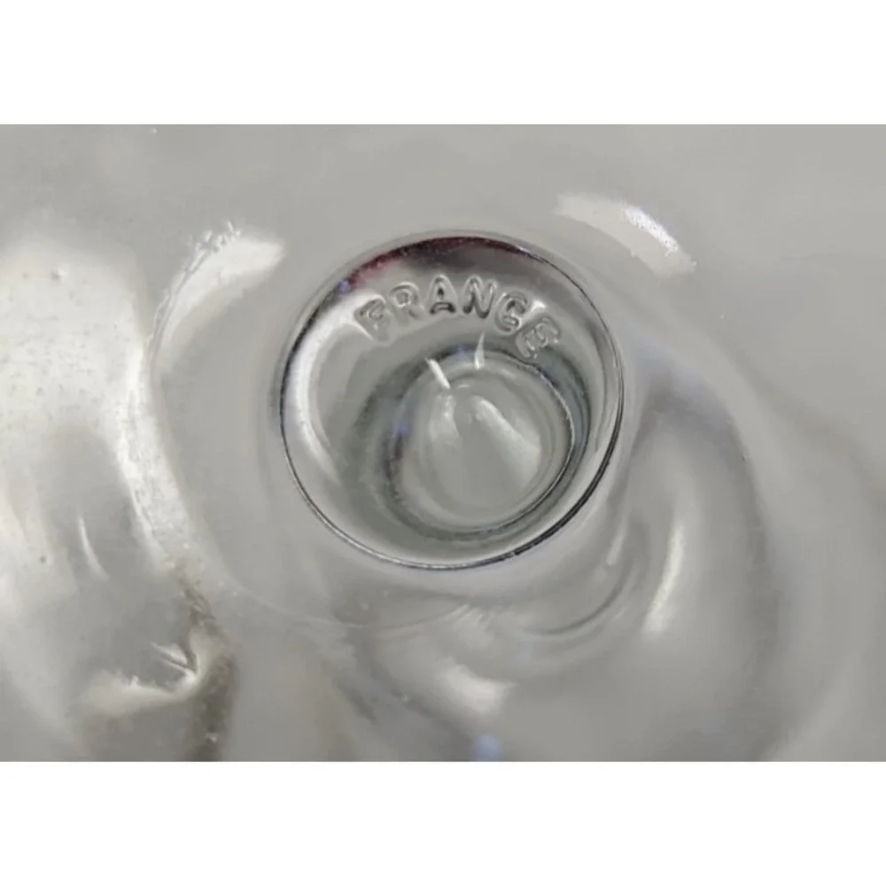 3 Made in France Wine Glasses Silver Rim Footed Stemware‎